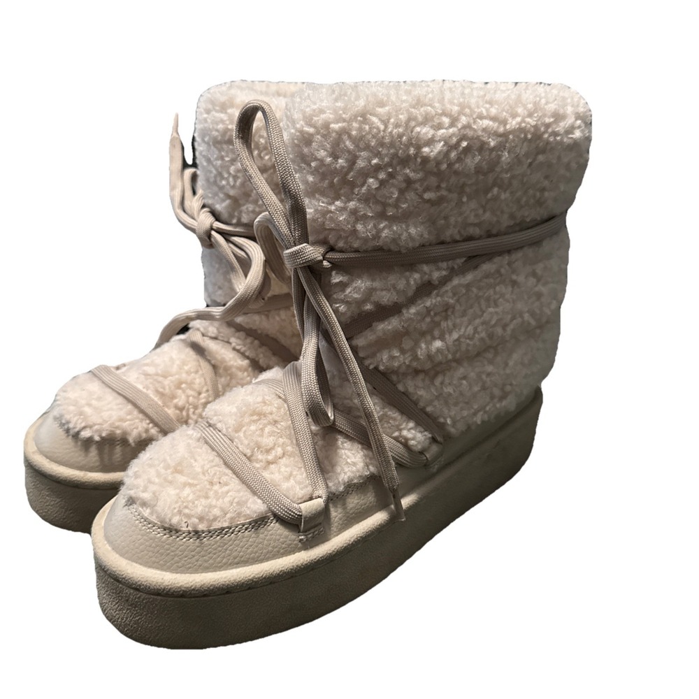 H&M Women's Warm-lined‎ Fleece Shearling Teddy Moon  Boots Size 6 Us